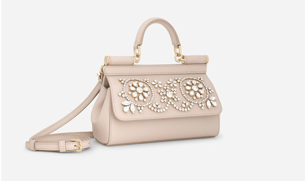 Túi Dolce & Gabbana Small Calfskin Rhinestones 'Pink' BB7116AY4018Z405 - Ảnh 2