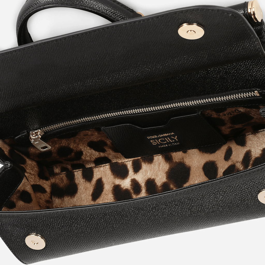 Túi Dolce & Gabbana Sicily Bag Calfskin 'Black' BB7117A100180999 - Ảnh 5