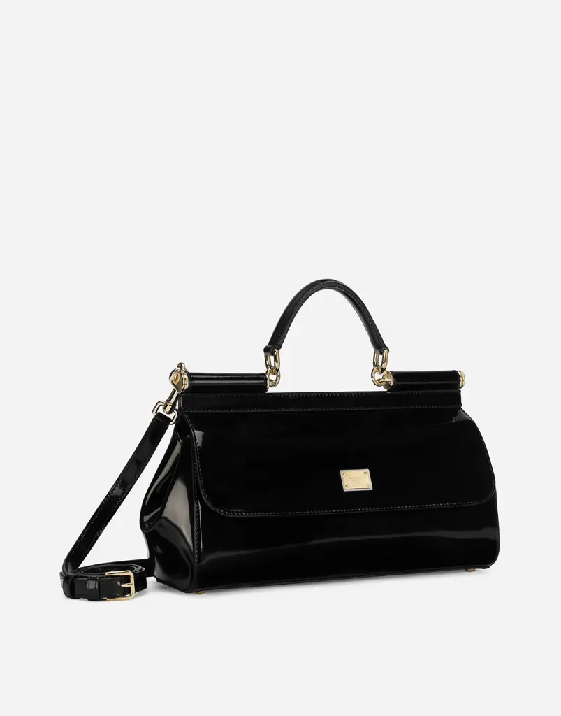 Túi Dolce & Gabbana Medium Polished Calfskin Sicily Bag 'Black' BB7117A103780999 - Ảnh 3