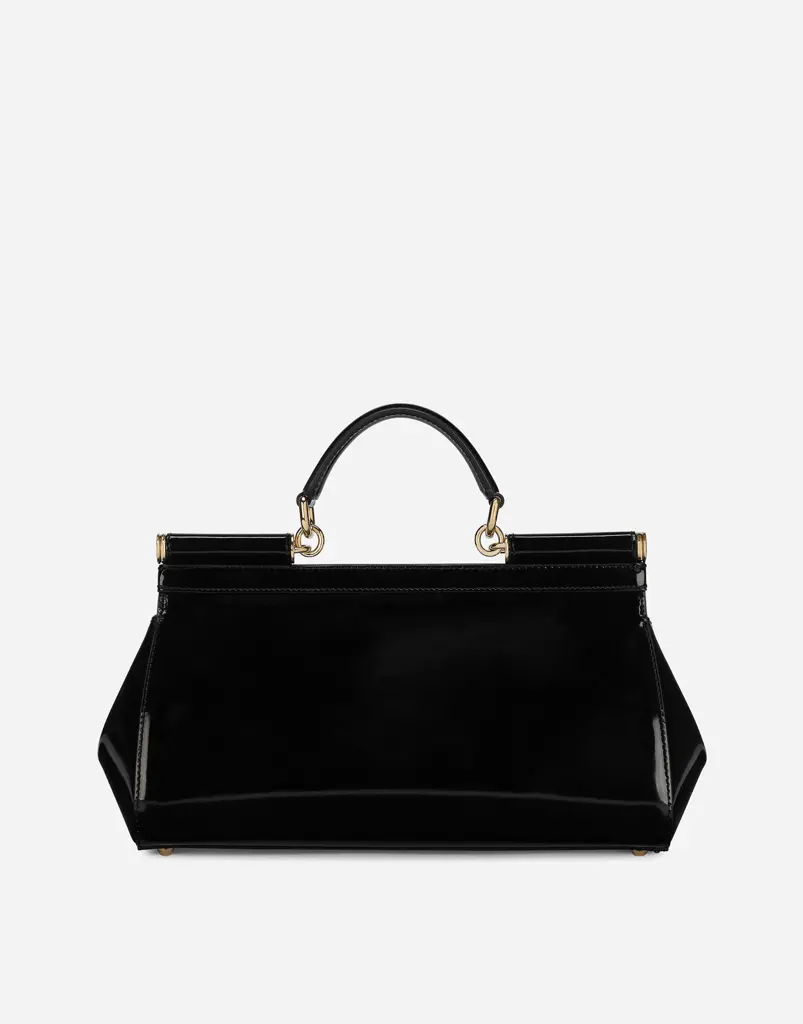 Túi Dolce & Gabbana Medium Polished Calfskin Sicily Bag 'Black' BB7117A103780999 - Ảnh 5