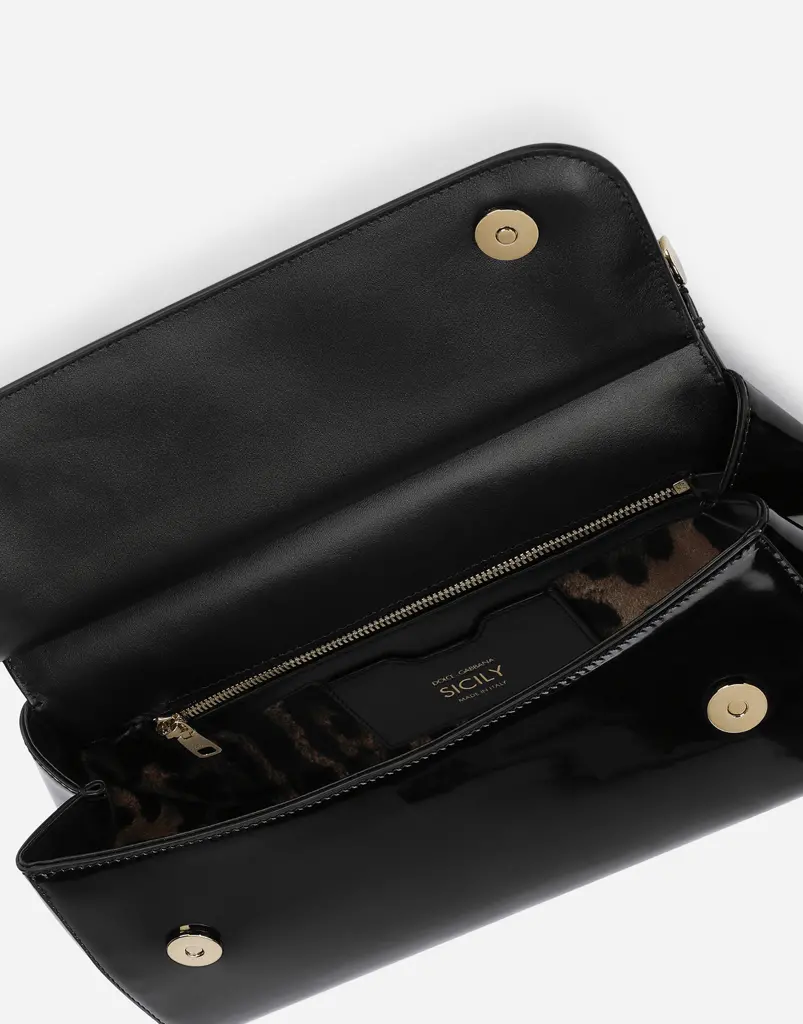 Alternative view of Túi Dolce & Gabbana Medium Polished Calfskin Sicily Bag 'Black' BB7117A103780999