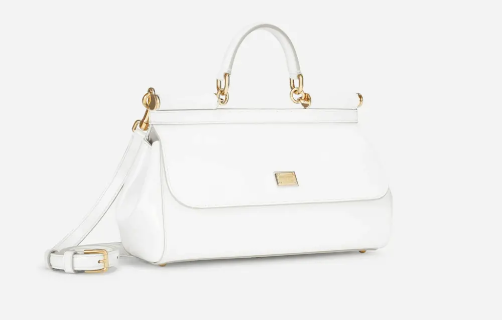 Túi Dolce & Gabbana Medium Patent Leather Sicily Bag 'White' BB7117A147180001 - Ảnh 3