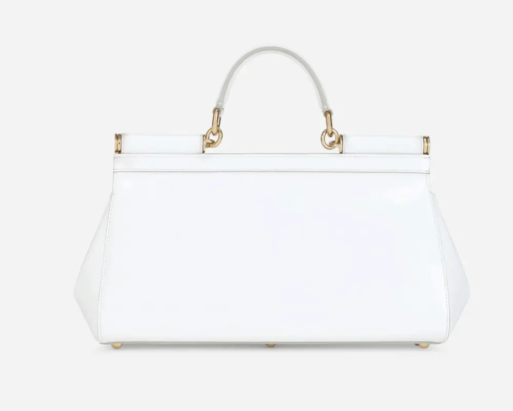 Túi Dolce & Gabbana Medium Patent Leather Sicily Bag 'White' BB7117A147180001 - Ảnh 4