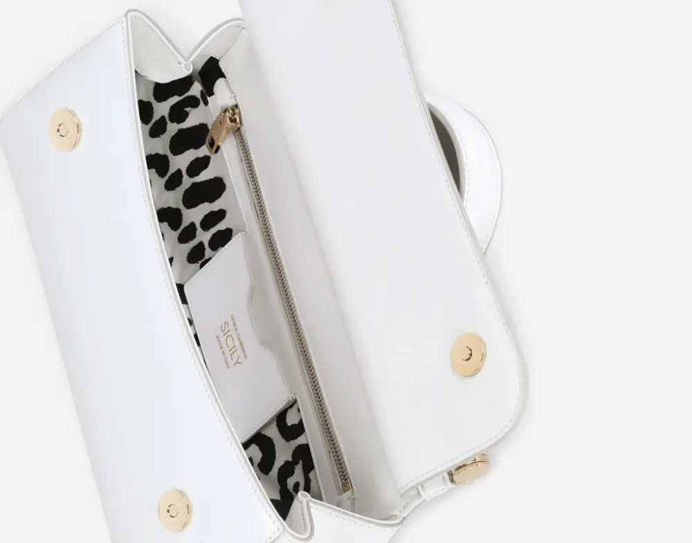 Túi Dolce & Gabbana Medium Patent Leather Sicily Bag 'White' BB7117A147180001 - Ảnh 5