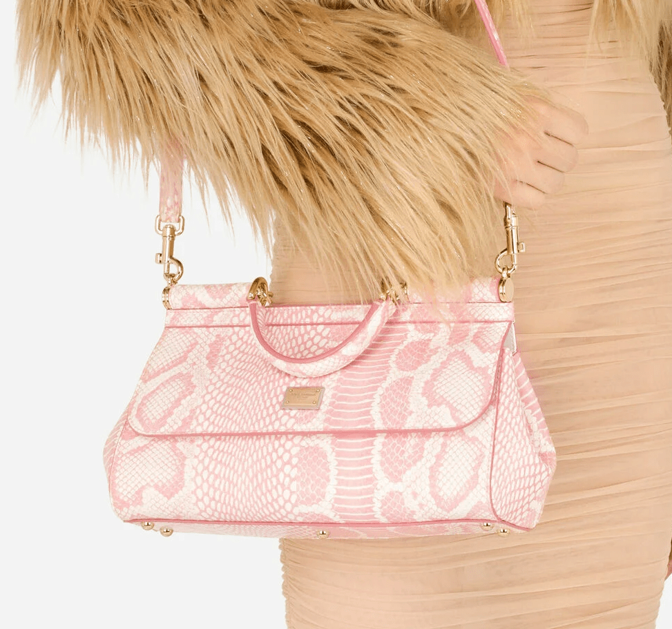 Túi Dolce & Gabbana Medium Printed Elaphe Sicily Bag 'Pink' BB7117AY0528E098 - Ảnh 2