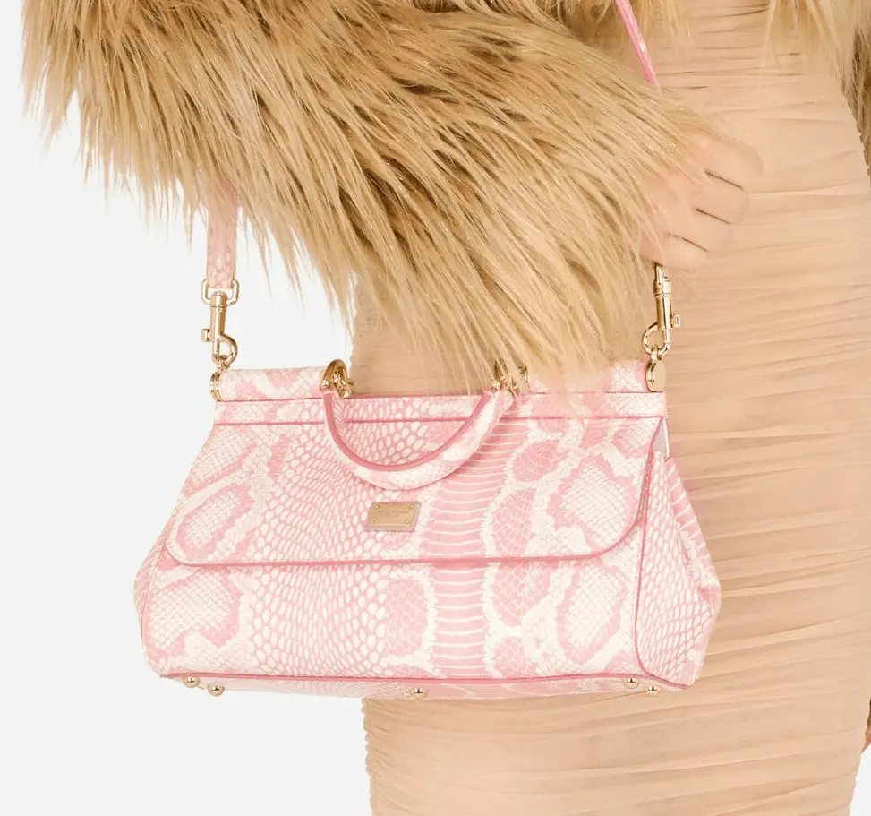 Alternative view of Túi Dolce & Gabbana Medium Printed Elaphe Sicily Bag 'Pink' BB7117AY0528E098