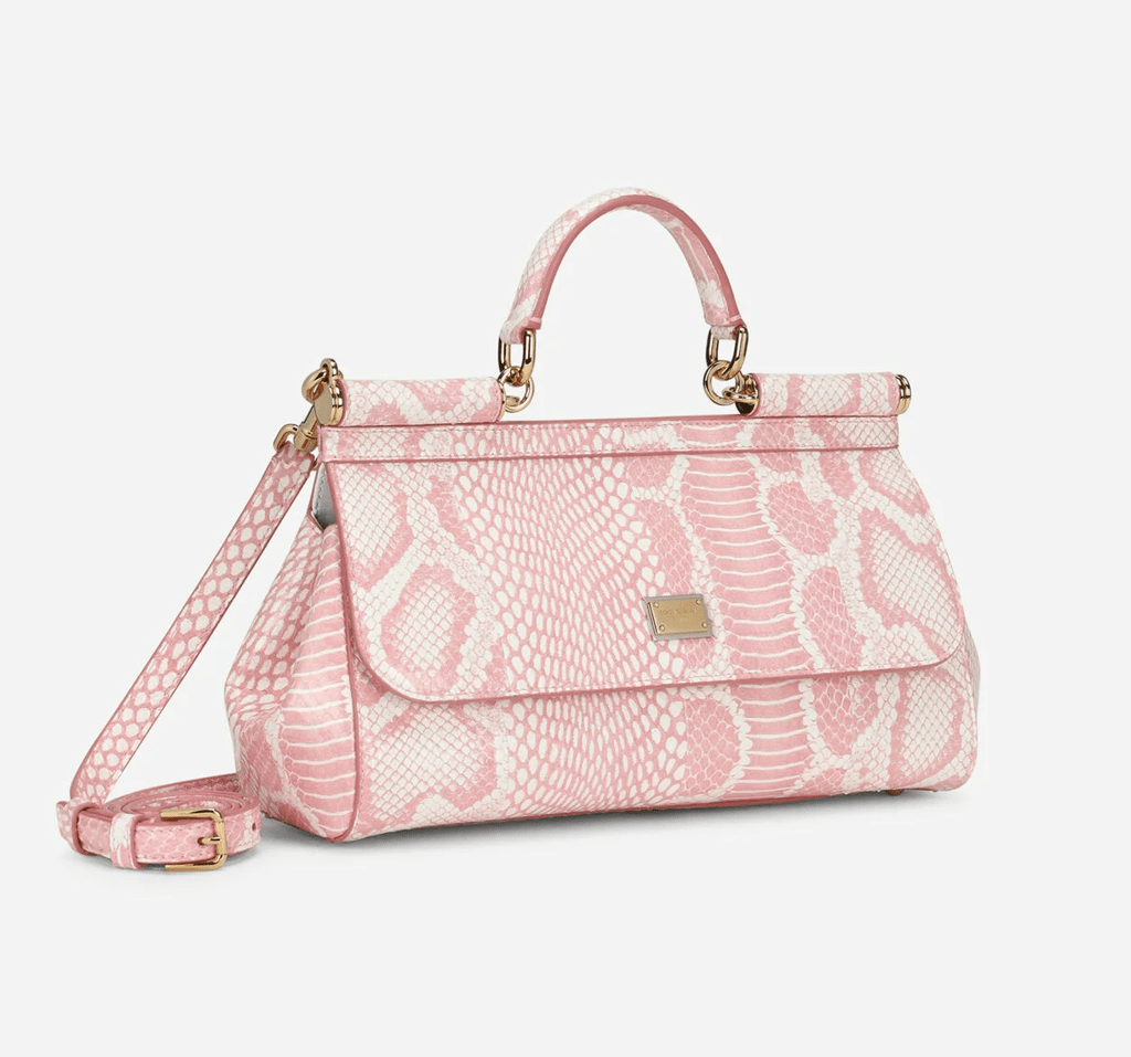 Túi Dolce & Gabbana Medium Printed Elaphe Sicily Bag 'Pink' BB7117AY0528E098 - Ảnh 3