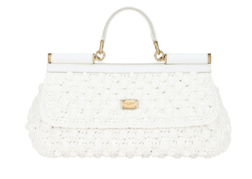 Túi Dolce & Gabbana Medium Raffia Crochet Sicily Bag 'White' BB7117AY20889642