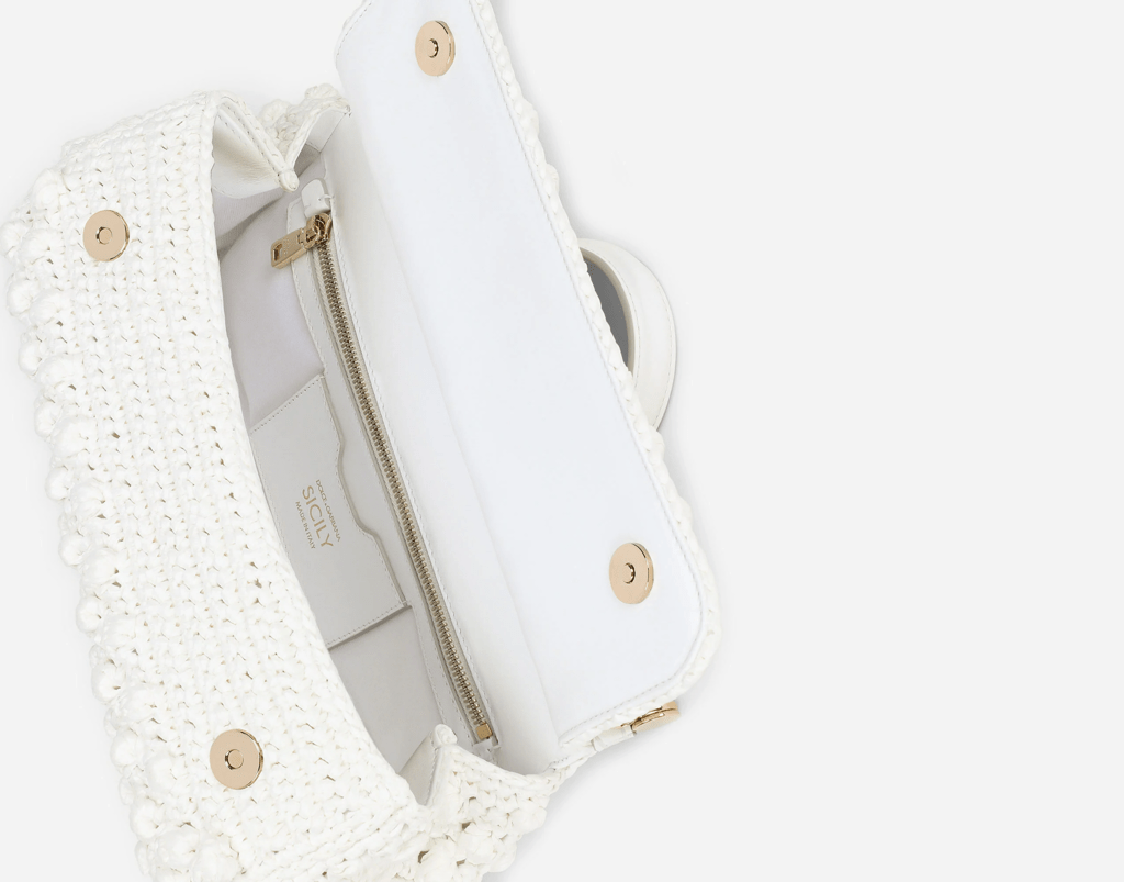 Túi Dolce & Gabbana Medium Raffia Crochet Sicily Bag 'White' BB7117AY20889642 - Ảnh 5