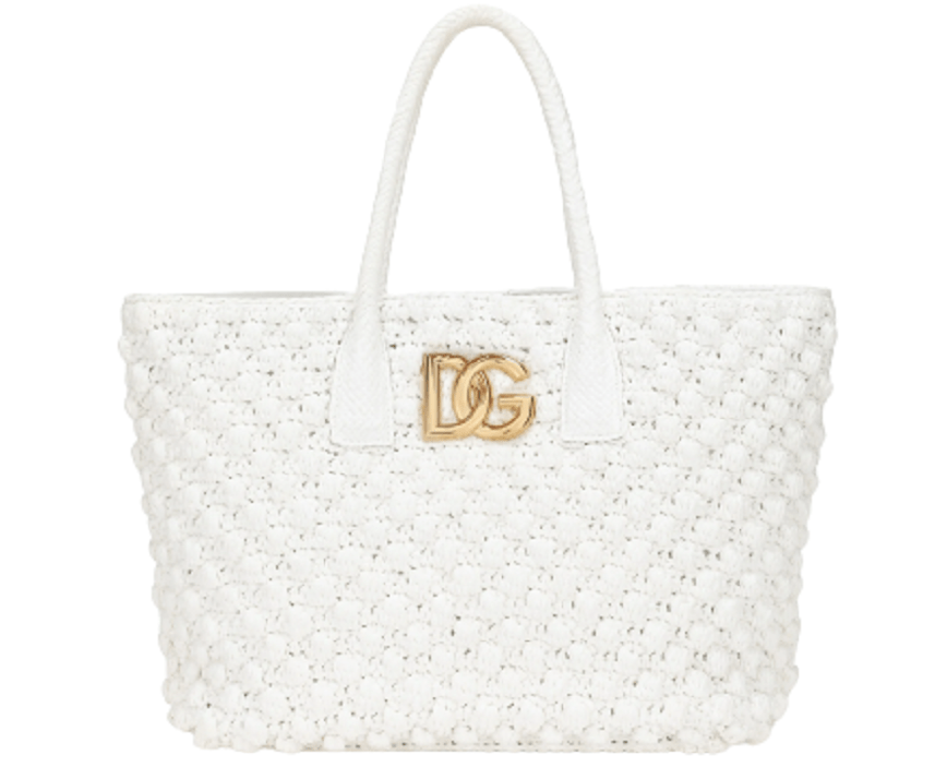 Túi Dolce & Gabbana Raffia Crochet Shopper 'White' BB7143AY21480001
