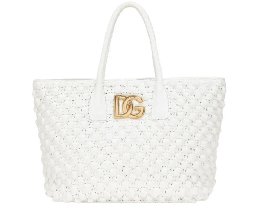 Túi Dolce & Gabbana Raffia Crochet Shopper 'White' BB7143AY21480001