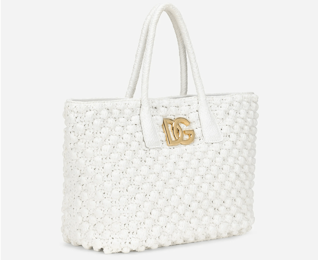 Túi Dolce & Gabbana Raffia Crochet Shopper 'White' BB7143AY21480001 - Ảnh 3