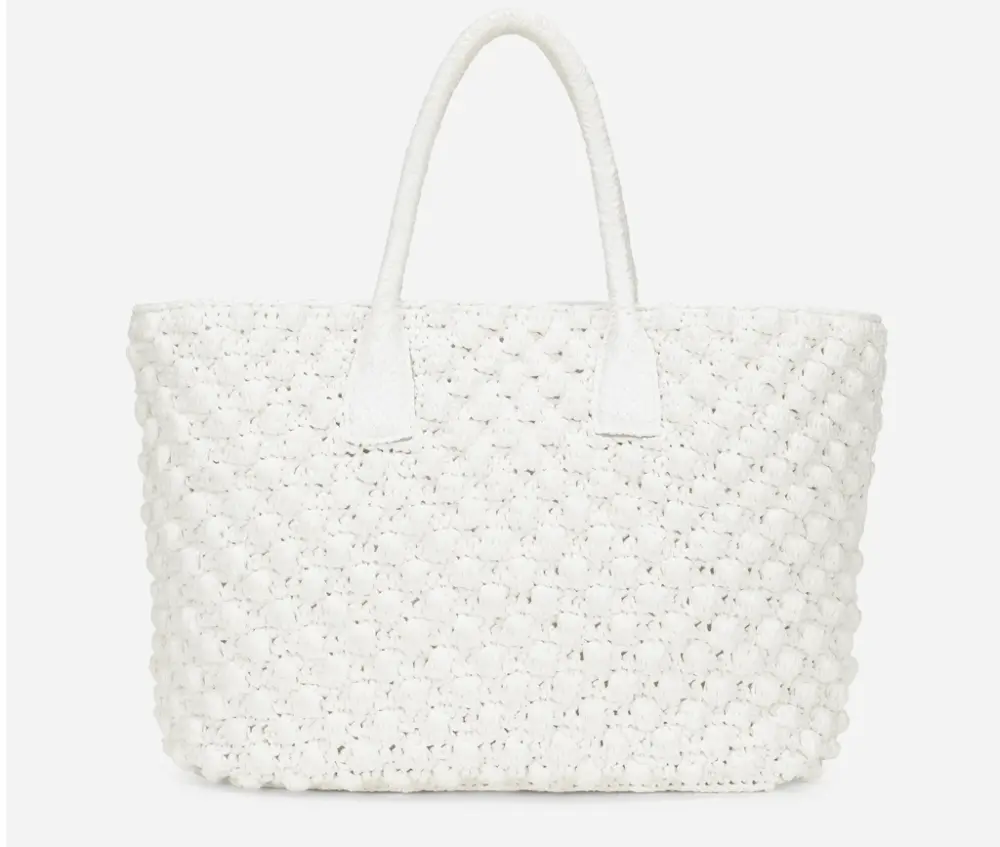 Túi Dolce & Gabbana Raffia Crochet Shopper 'White' BB7143AY21480001 - Ảnh 4