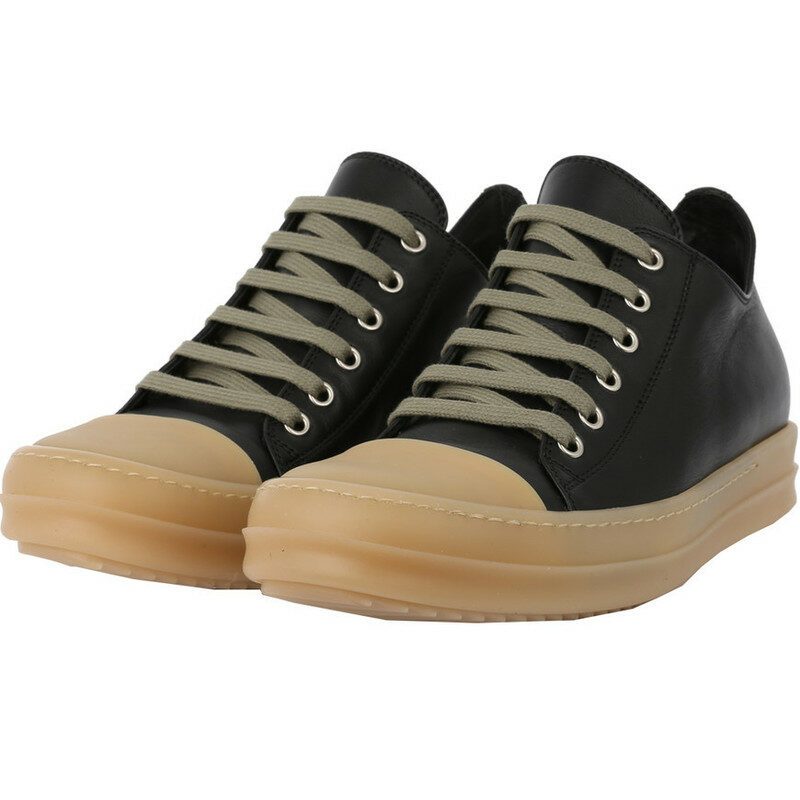 Giày Rick Owens Ramones Low 'Black Leather' Natubal RP18S8881 - Ảnh 2