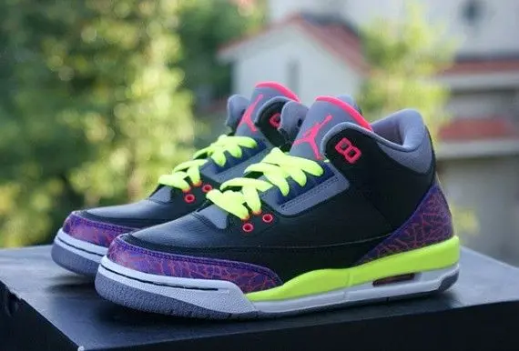 Giày Nike Air Jordan 3 Retro GS 'Black Atomic Red' 441140-039 - Ảnh 3