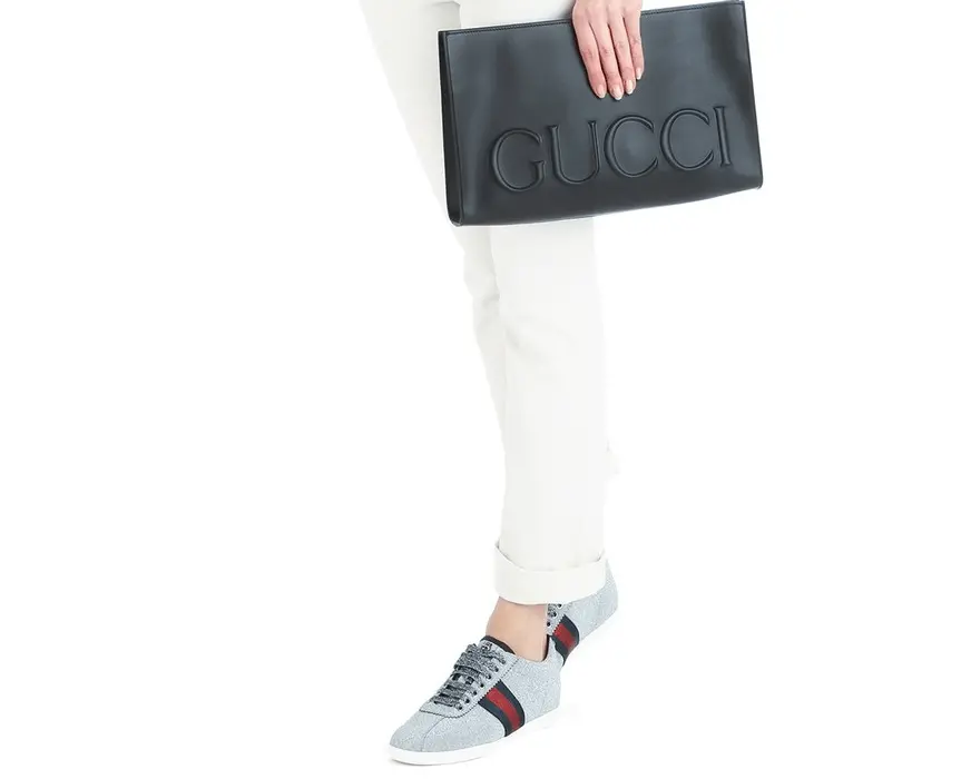 Giày Gucci Wmns Web Sneaker 'Glitter Studs' 419544-KW040-8162 - Ảnh 6