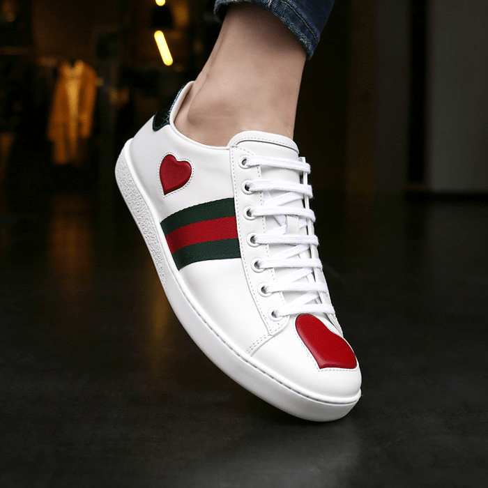 Giày Gucci Wmns Ace Low 'Heart' 435638-A38M0-9074 - Ảnh 4