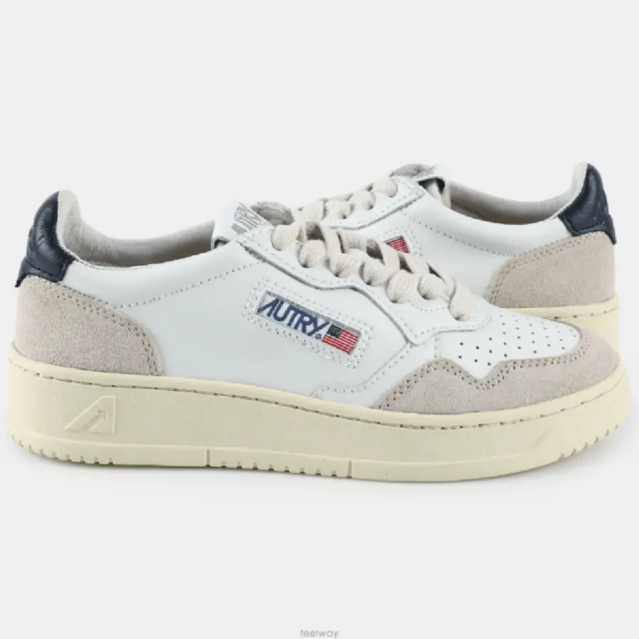 Alternative view of Giày Autry Medalist Low Suede ‘White Blue’ AULM-LS28