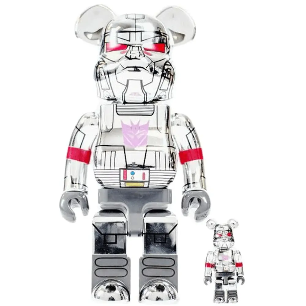 Mô Hình Bearbrick BAIT x Medicom Transformer Megatron Silver
