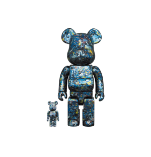 Mô hình BEAR BRICK Jackson Pollock Studio Chrome Ver.