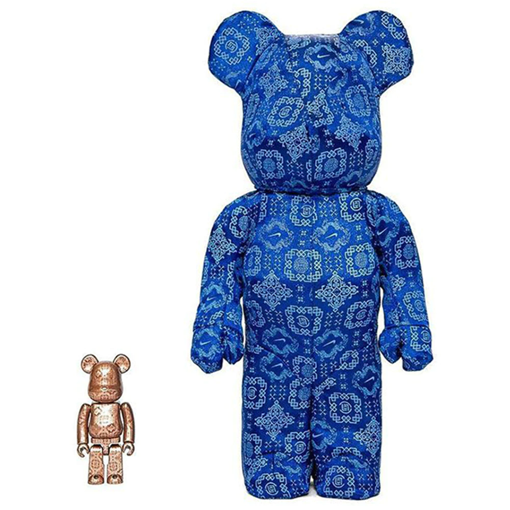 Mô Hình Bearbrick x CLOT x Nike Royale University Blue Silk