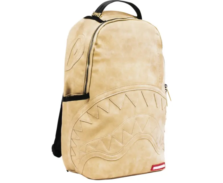 Balo Sprayground Leather Shark 'Beige' Backpack 910B1550NSZ - Ảnh 3