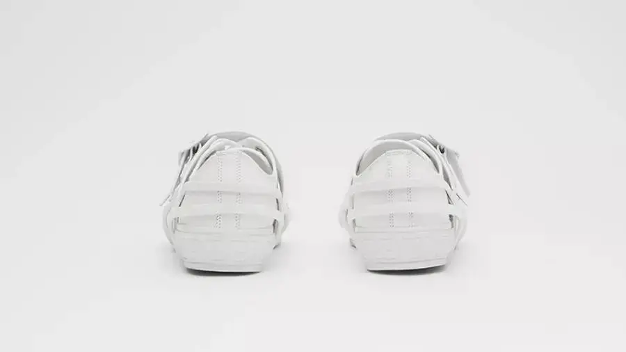 Giày Burberry Cotton and Leather Webb All White 80277871 - Ảnh 5