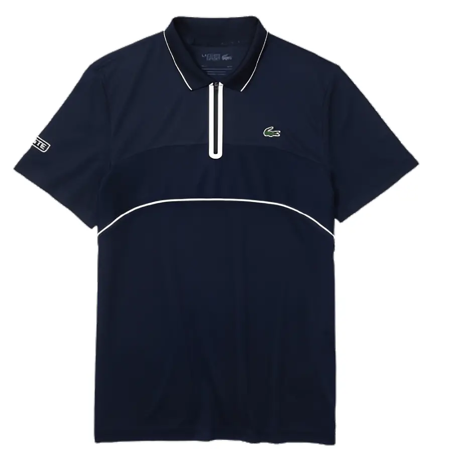 Áo Lacoste Piqué Zip Tennis Polo 'Dark Blue' DH9658-258