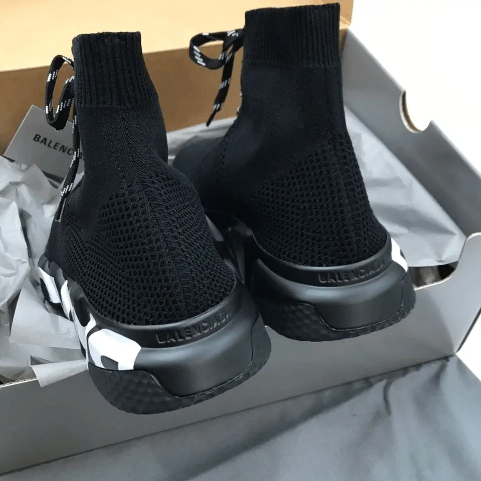 Giày Balenciaga Speed Lace Up Graffiti 'Black White' 617251W2DB71006 - Ảnh 3