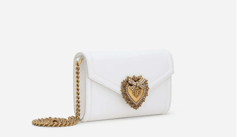Túi Dolce & Gabbana Calfskin Devotion Mini Bag 'White' BI2931AV89380002 - Ảnh 3
