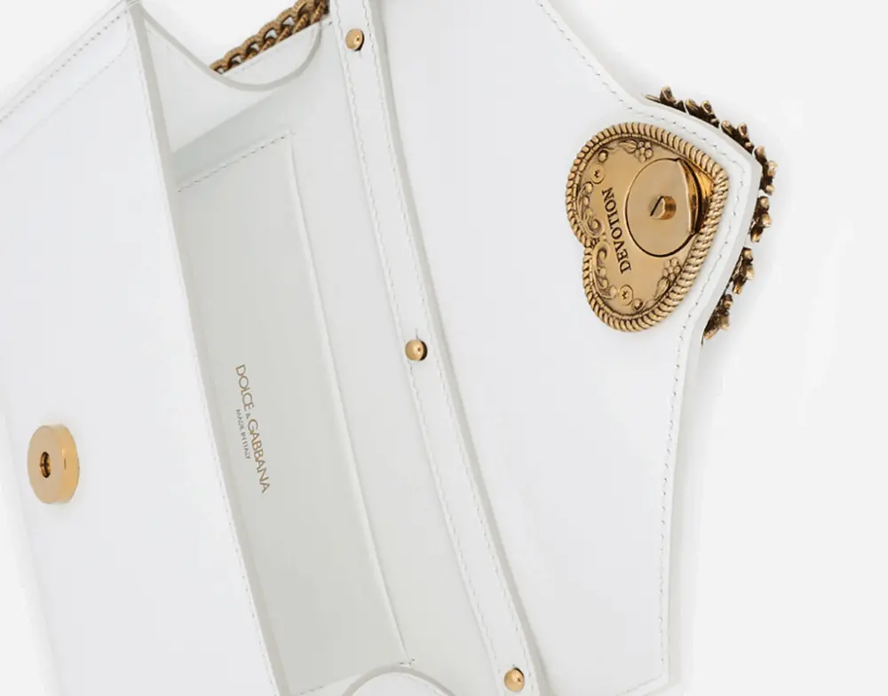Túi Dolce & Gabbana Calfskin Devotion Mini Bag 'White' BI2931AV89380002 - Ảnh 5