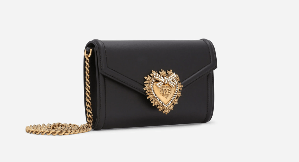 Túi Dolce & Gabbana Calfskin Devotion Mini Bag 'Black' BI2931AV89380999 - Ảnh 3