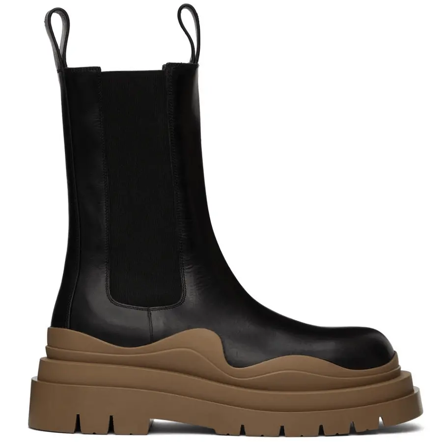 Giày Bottega Veneta Tire Chelsea Boot 'Black Jute' 630284VBS501449
