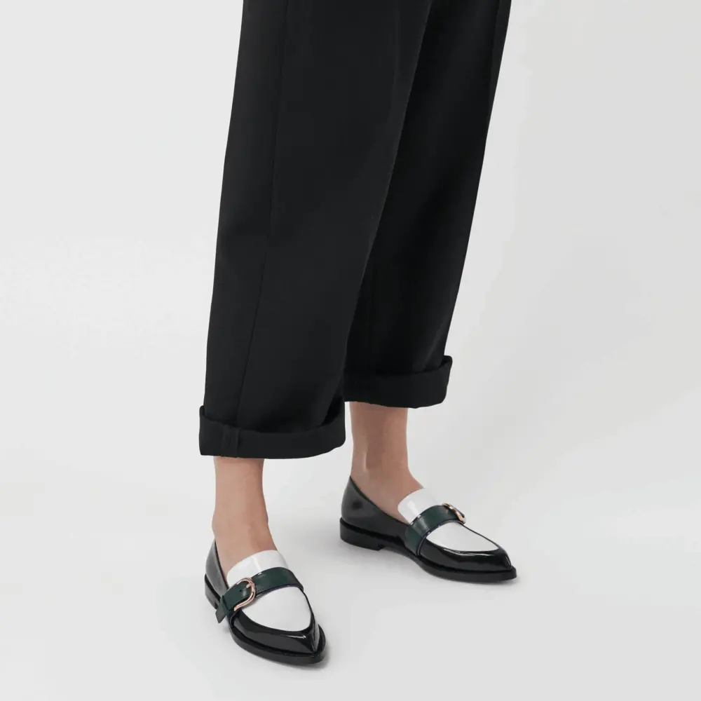 Alternative view of Giày BURBERRY Colour Block Leather Monk Strap Loafers 4075729