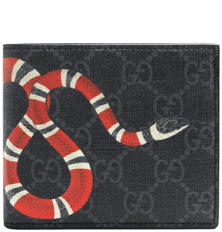 Ví Gucci Kingsnake Print GG Supreme Wallet 'Black Grey' 451268-K551N-1058 - Ảnh 3