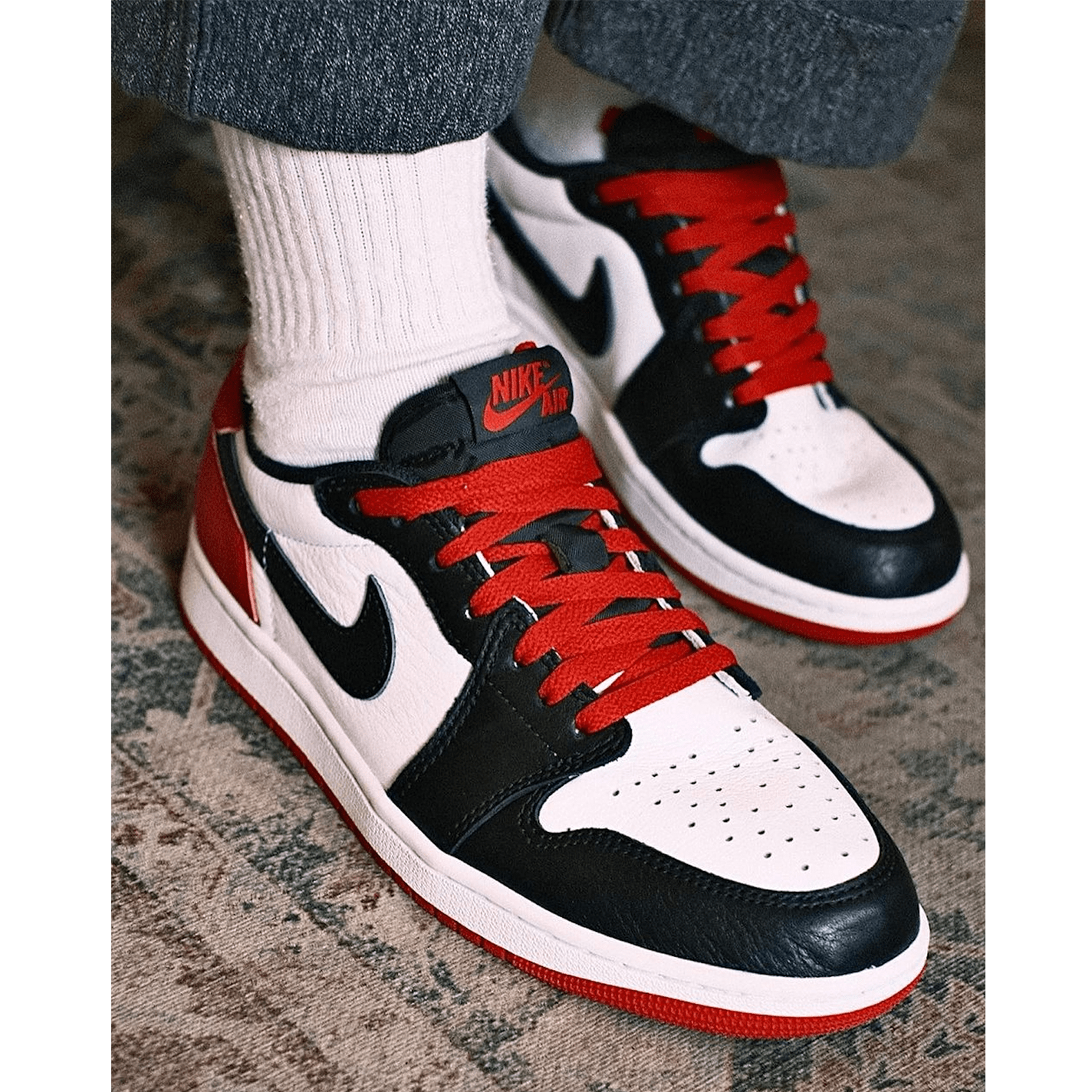 Giày Nike Air Jordan 1 Retro Low OG 'Black Toe' CZ0790-106 - Ảnh 6