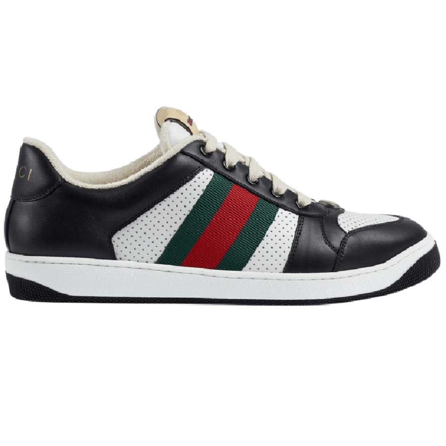 Giày Gucci Screener Sneaker Leather 'Black White' 546163-AAA4S-1061