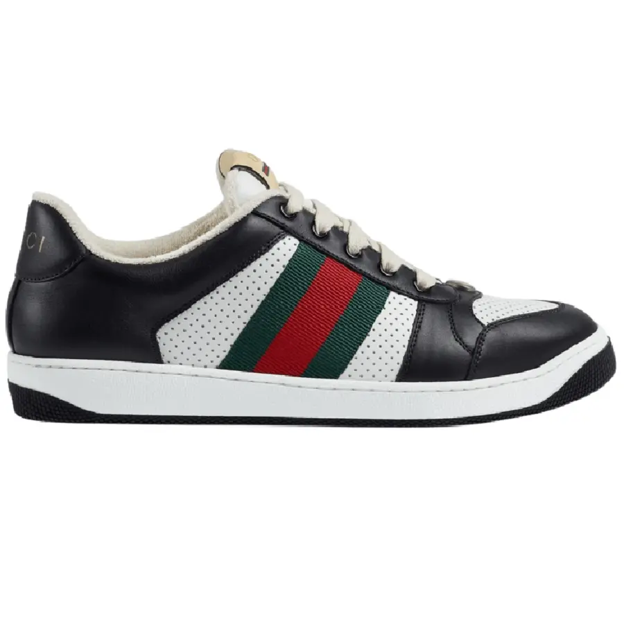 Giày Gucci Screener Sneaker Leather 'Black White' 546163-AAA4S-1061
