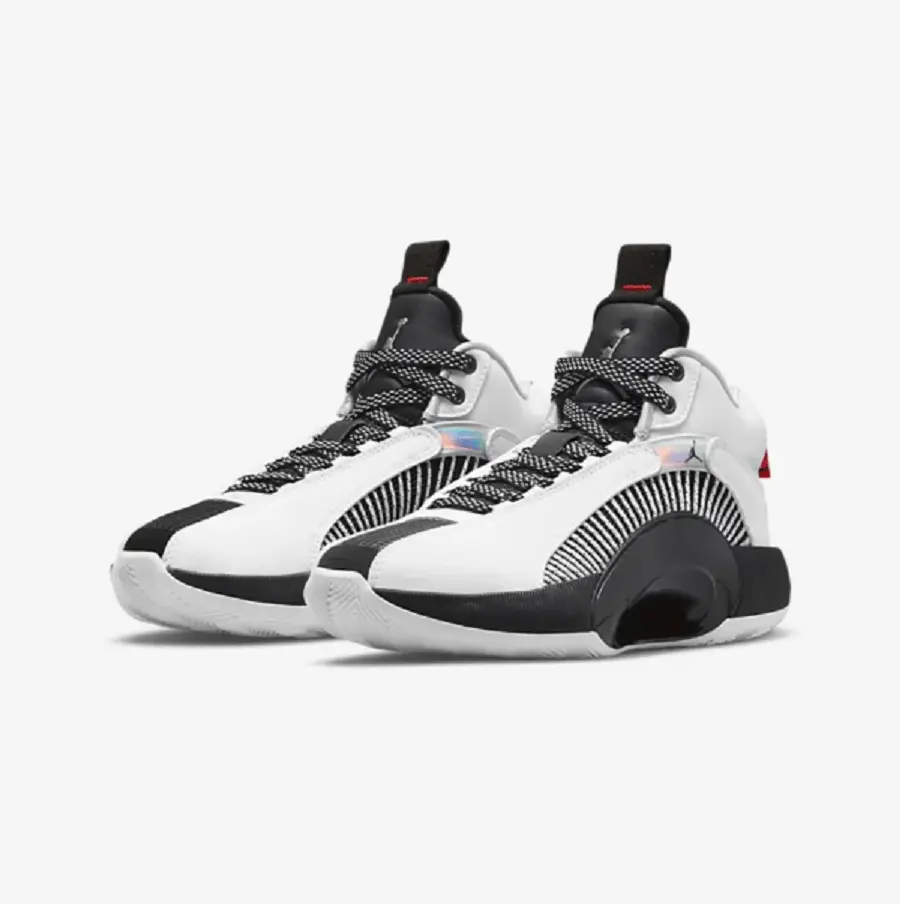 Giày Nike Air Jordan 35 Low GS ‘Black White Red’ CQ9433-101 - Ảnh 3
