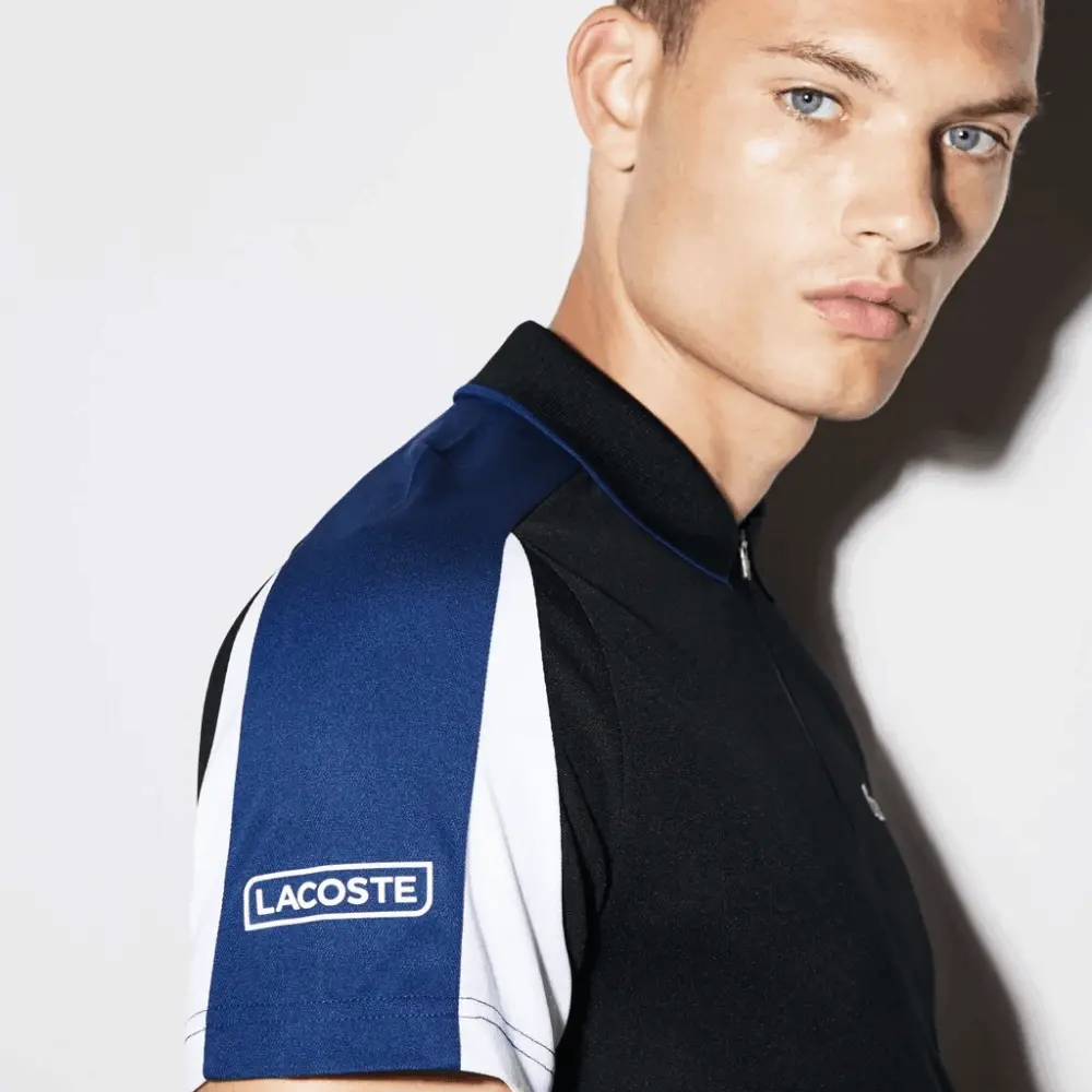 Alternative view of Áo Lacoste Polo Zip Neck Contrast Pique Black Navy DH9480-51-ED4