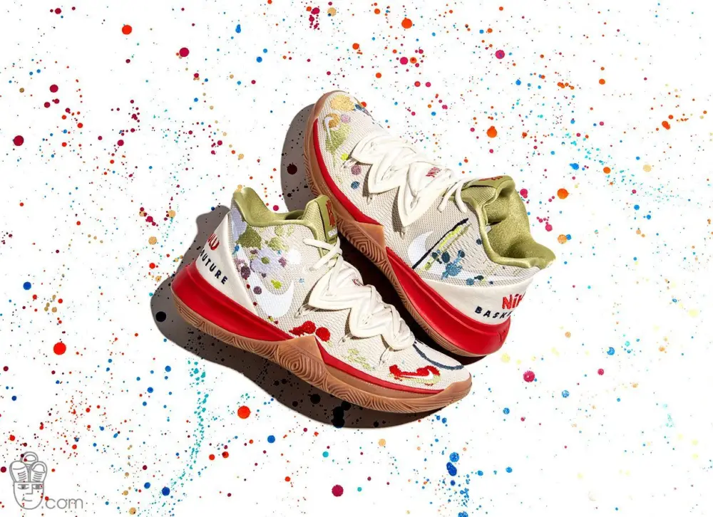 Giày Nike Bandulu x Kyrie 5 'Embroidered Splatters' CK5836-100 - Ảnh 7