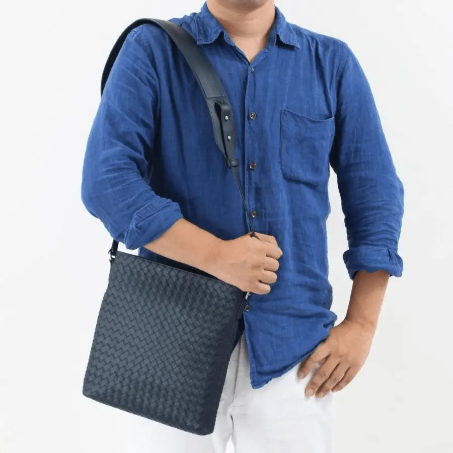 Túi Bottega Veneta Intrecciato Grey Weave Messenger Bag 577534-VBOC6-4013 - Ảnh 4