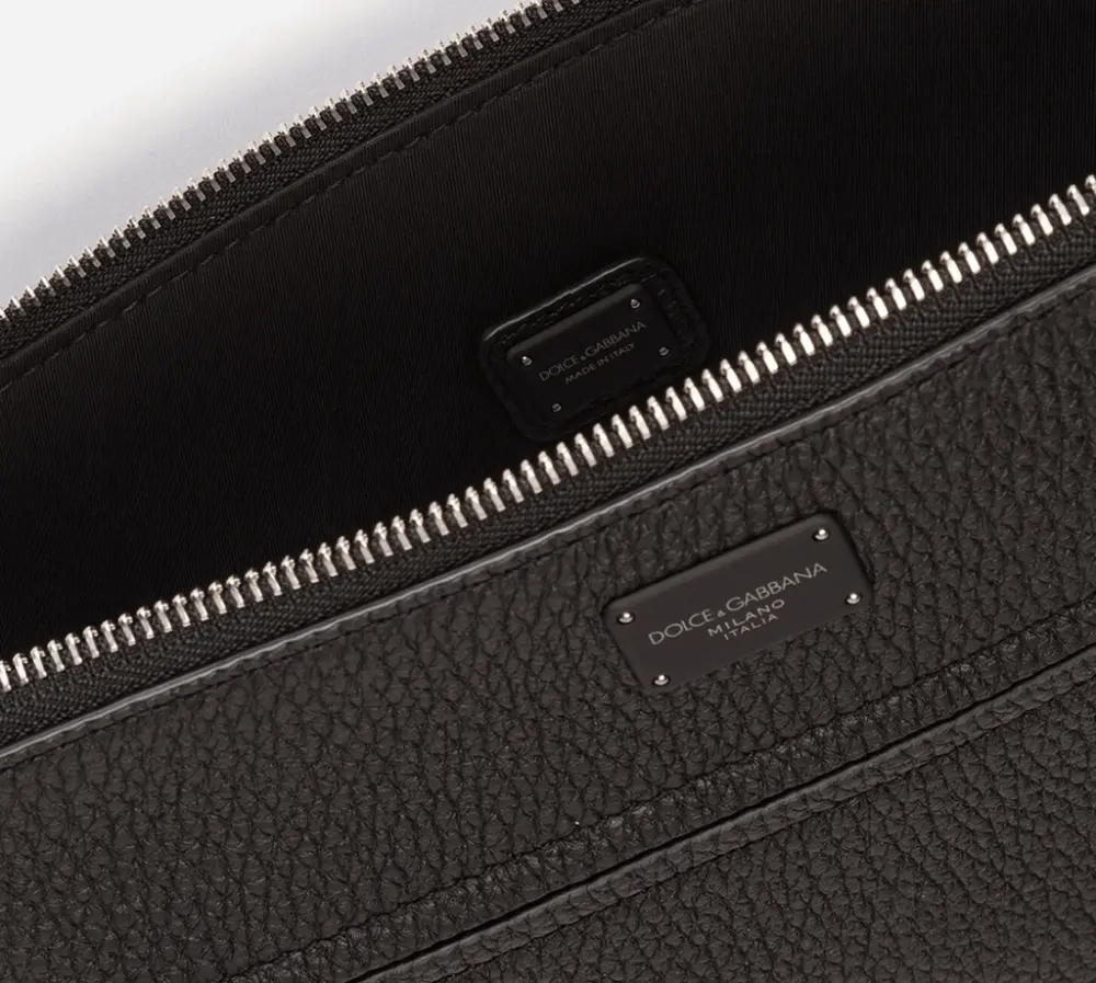 Túi Dolce & Gabbana Flat Calfskin Palermo Clutch 'Black' BM1729AZ31980999 - Ảnh 4