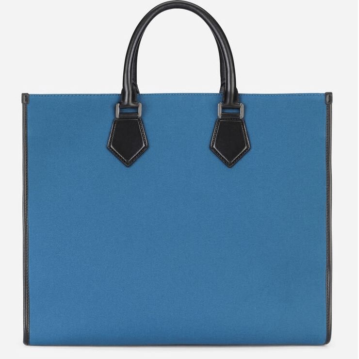 Túi Dolce & Gabbana Canvas Edge Shopper With Embroidered Logo 'Blue' BM1796AO9978S501 - Ảnh 3