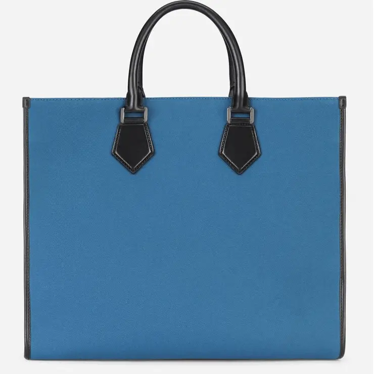 Túi Dolce & Gabbana Canvas Edge Shopper With Embroidered Logo 'Blue' BM1796AO9978S501 - Ảnh 3