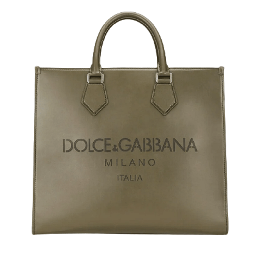 Túi Dolce & Gabbana Large Calfskin Shopper With Logo Green BM1796AS73880506