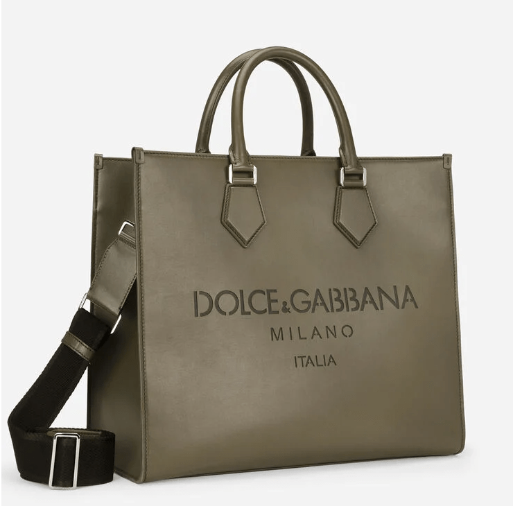 Túi Dolce & Gabbana Large Calfskin Shopper With Logo Green BM1796AS73880506 - Ảnh 3