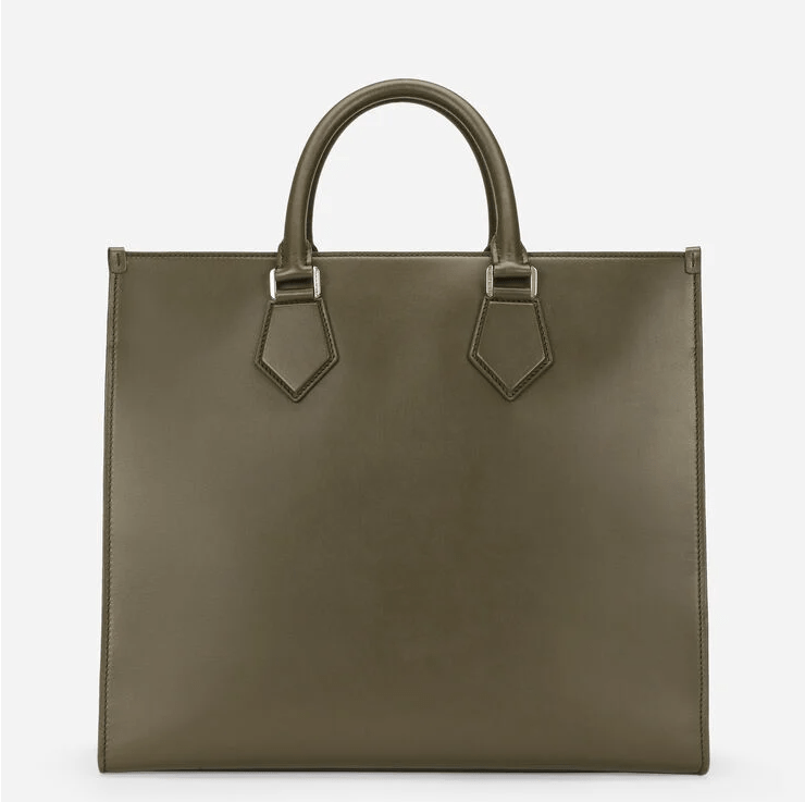 Túi Dolce & Gabbana Large Calfskin Shopper With Logo Green BM1796AS73880506 - Ảnh 4