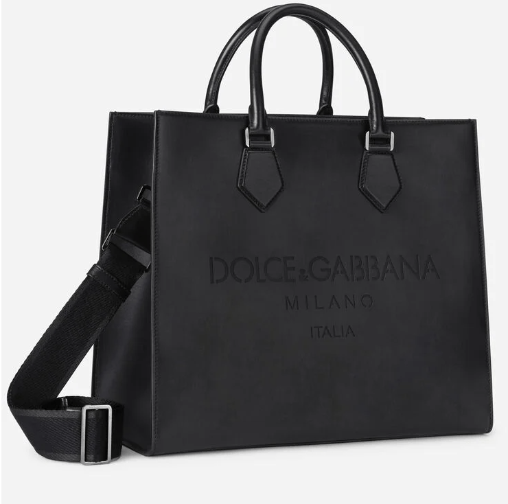 Túi Dolce & Gabbana Calfskin Edge Shopper With Logo Black BM1796AS73880999 - Ảnh 2