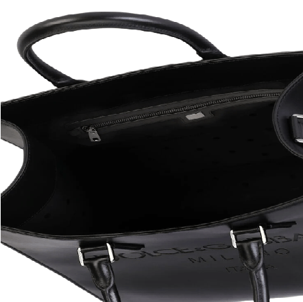Túi Dolce & Gabbana Calfskin Edge Shopper With Logo Black BM1796AS73880999 - Ảnh 4